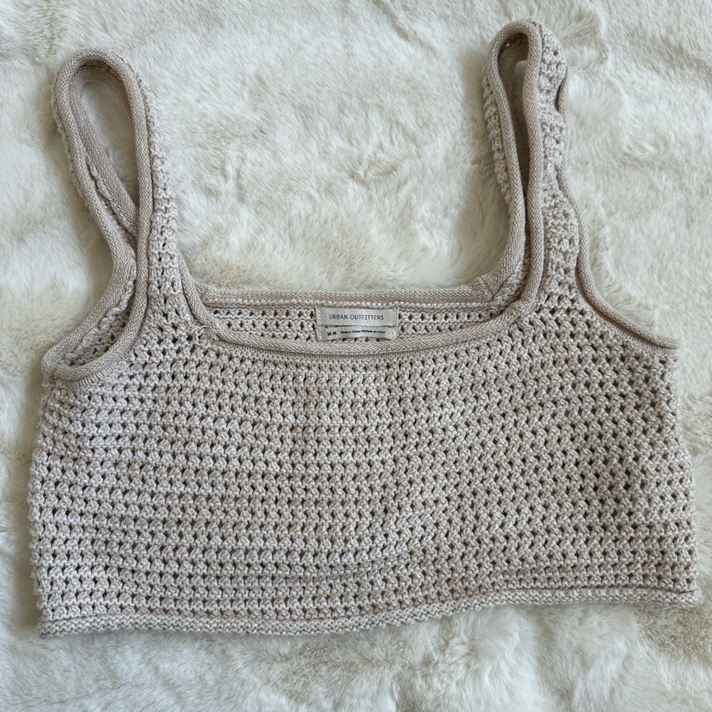 Urban Outfitters Beige Knit Crop Top